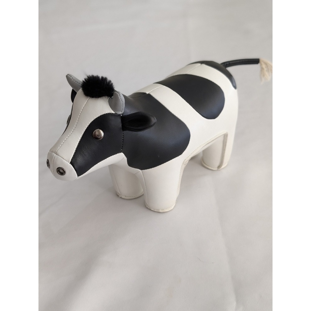 Zuny Classic Series Holstein Cow Bookend Faux Leather Doorstop Paperweight